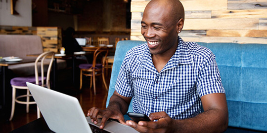 Man using laptop